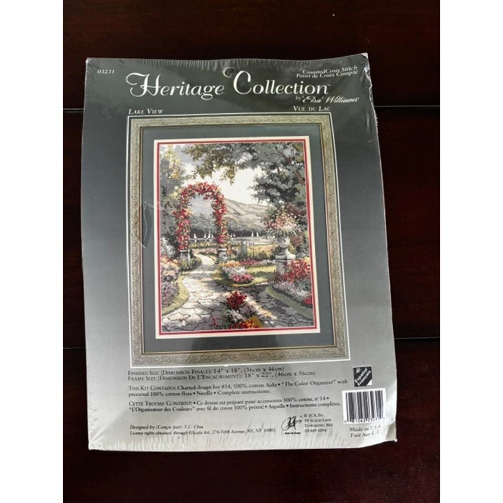 Heritage Collection‎ Lake View Cross Stitch Kit Elsa Williams Garden Scene